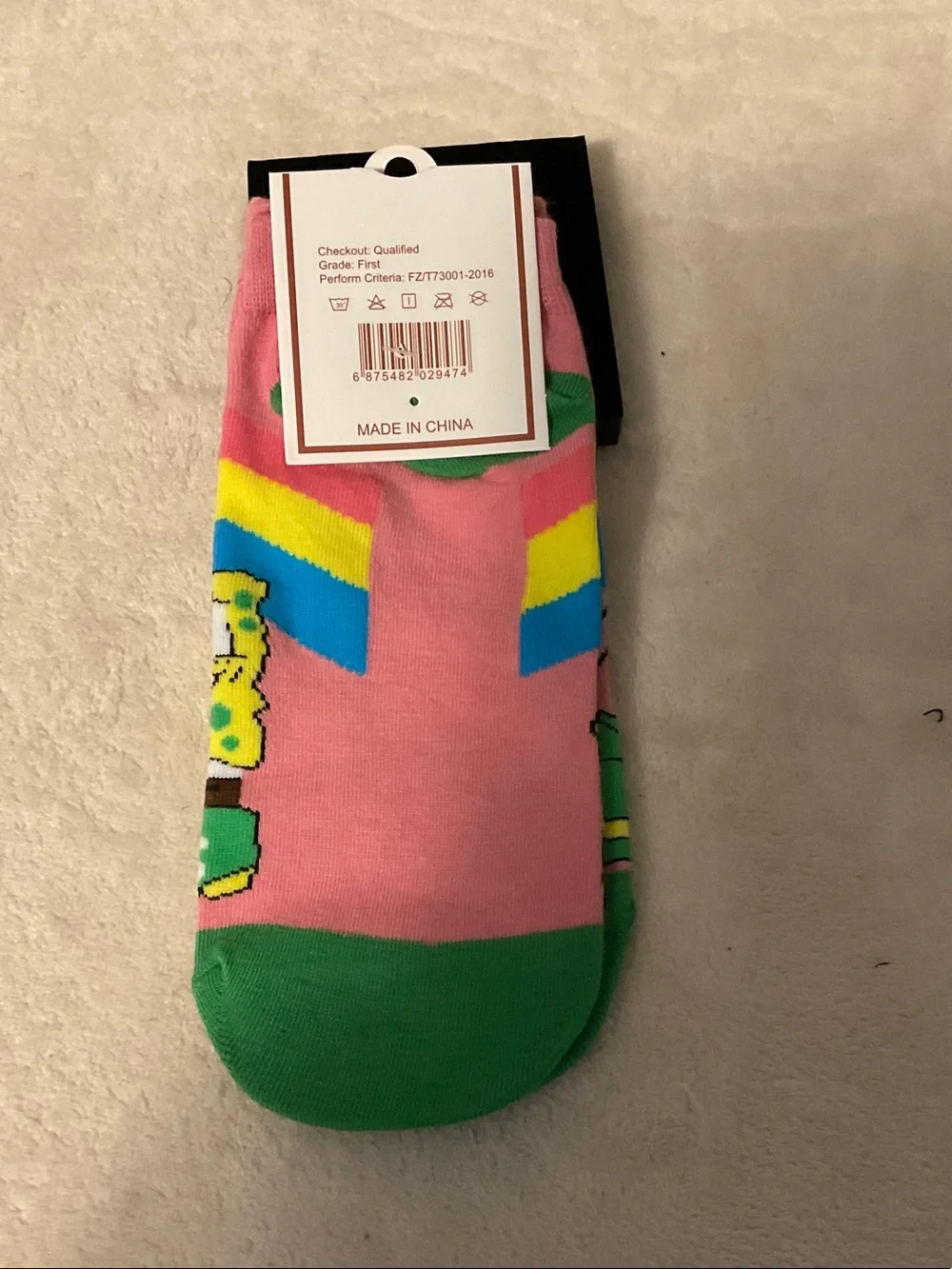 SpongeBob & Patrick Best Friends Crew Socks - Pink, Green, Yellow